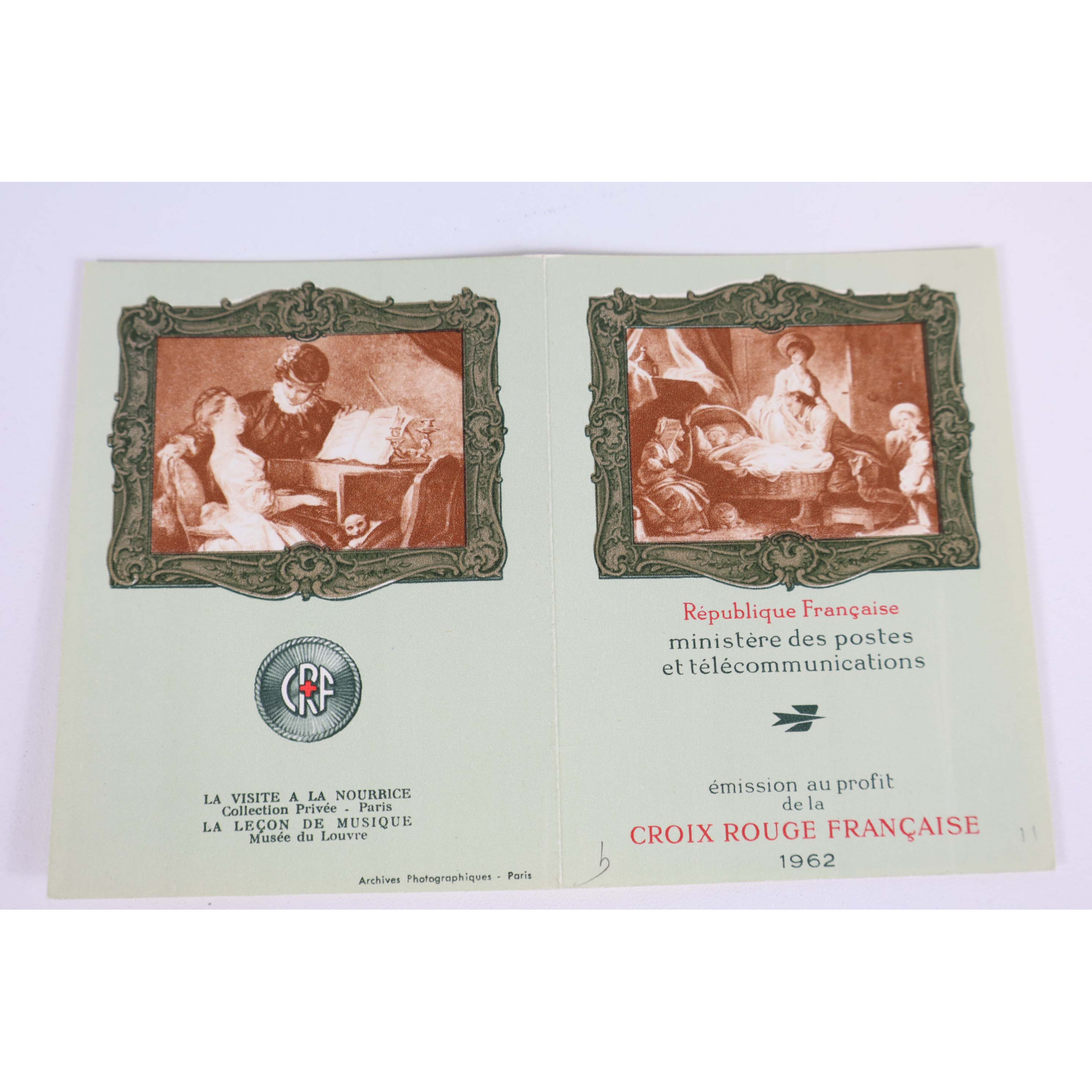 FRANCE VARIÉTÉ CARNET CROIX-ROUGE DE 1962 2E TIRAGE N°2011A NEUF** SIGNÉ BRUN