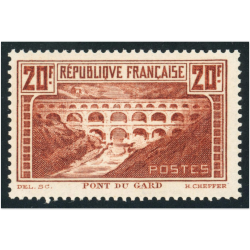 FRANCE N°262A PONT DU GARD TYPE 1 COTE 575€ SIGNÉ BRUN EXCELLENTE QUALITÉ