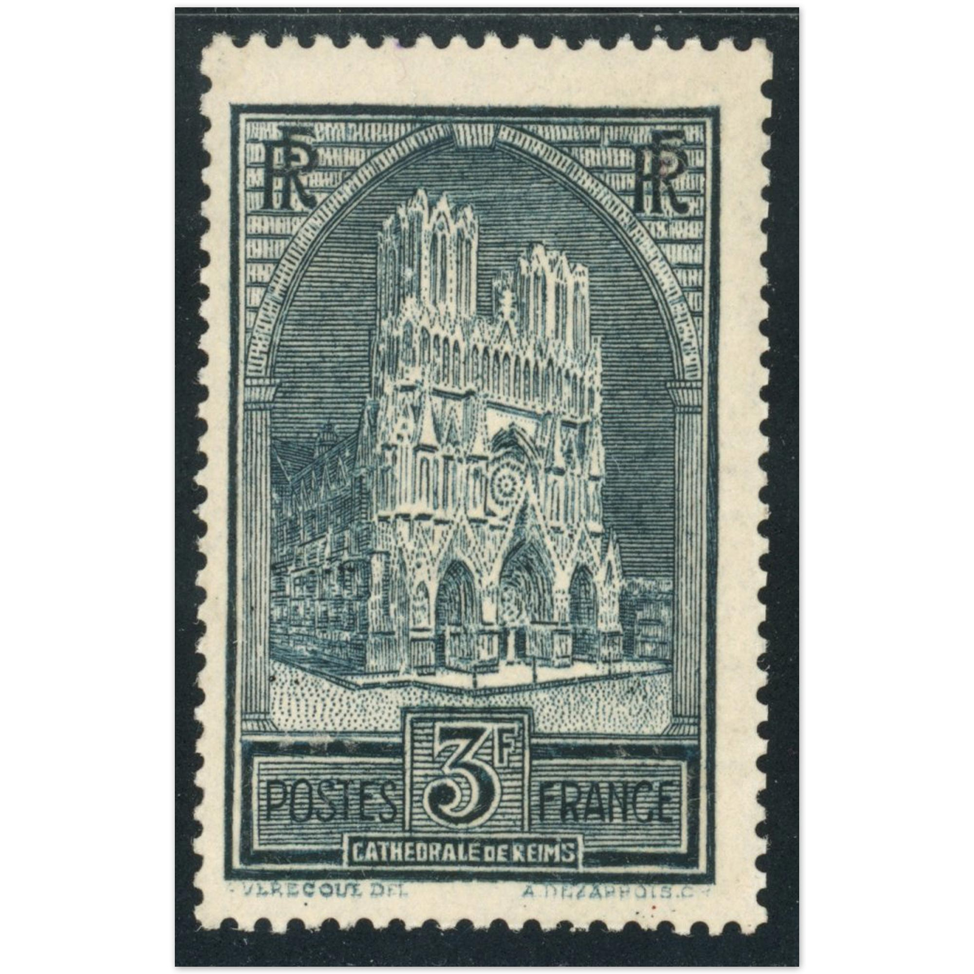 FRANCE N°259a TYPE 2 "CATHÉDRALE DE REIMS" COTE 350€ SIGNÉ BRUN BELLE QUALITÉ