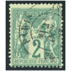 FRANCE TYPE SAGE N°62 TIMBRE OBLITÉRÉ CLASSIQUE ANNÉE 1876 SIGNÉ BRUN COTE 340€