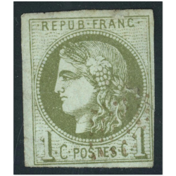 FRANCE TYPE CERES N°39A TIMBRE EMISSION DE BORDEAUX OBL ANNÉE 1870 SIGNÉ BRUN
