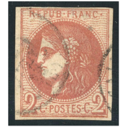 FRANCE TYPE CÉRÈS N°40B TIMBRE EMISSION DE BORDEAUX OBL ANNÉE 1870 SIGNÉ BRUN