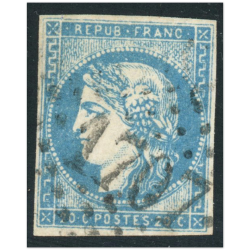 FRANCE TYPE CÉRÈS N°44B TIMBRE EMISSION DE BORDEAUX OBL ANNÉE 1870 SIGNÉ BRUN
