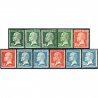 FRANCE TYPE PASTEUR N°170 À 181 SÉRIE COMPLÈTE TIMBRES NEUFS** COTE 200€