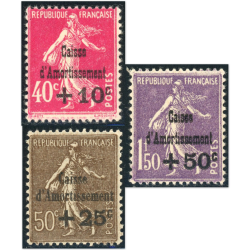 FRANCE N°266 À 268 CAISSE AMORTISSEMENT TIMBRES NEUFS ANNÉE 1930 COTE 420€