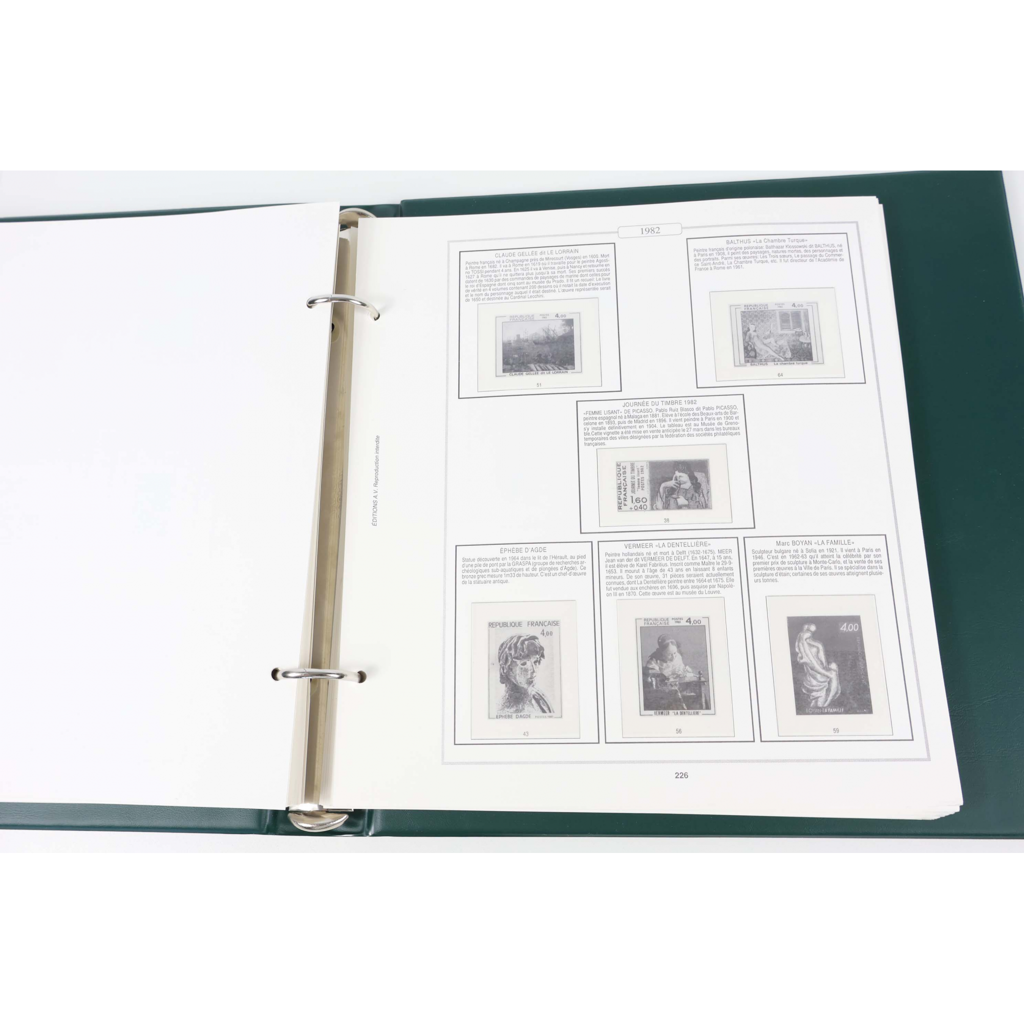 CLASSEUR AV EDITIONS DE 1973 A 1988 POUR RANGER COLLECTION TIMBRES DE FRANCE