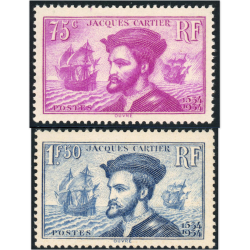 FRANCE N°296 ET 297 JACQUES CARTIER TIMBRES NEUFS** ANNÉE 1934 COTE 310€