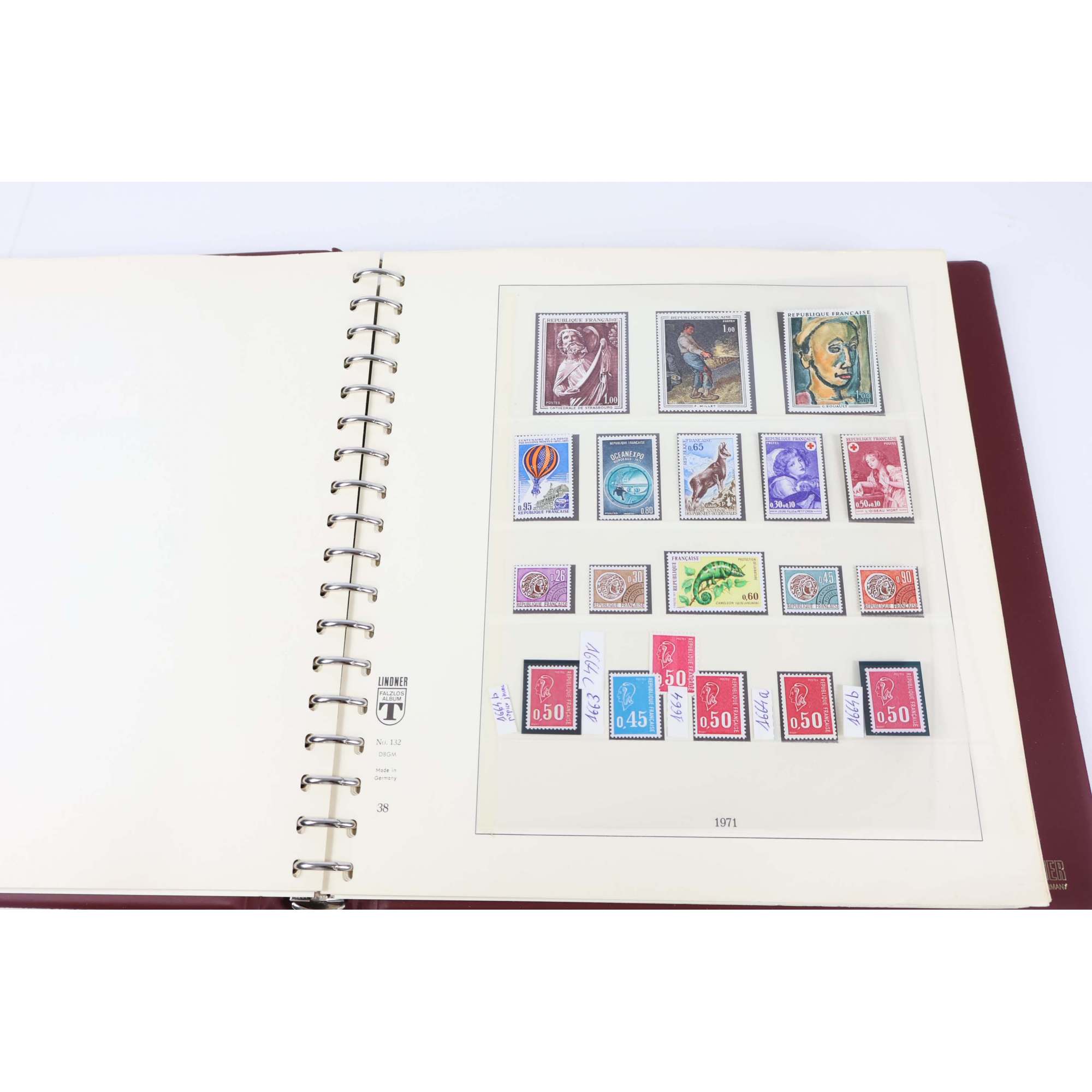 COLLECTION DE FRANCE DE 1967 À 1980 TIMBRES NEUFS** CLASSEUR LINDNER HT DE GAMME