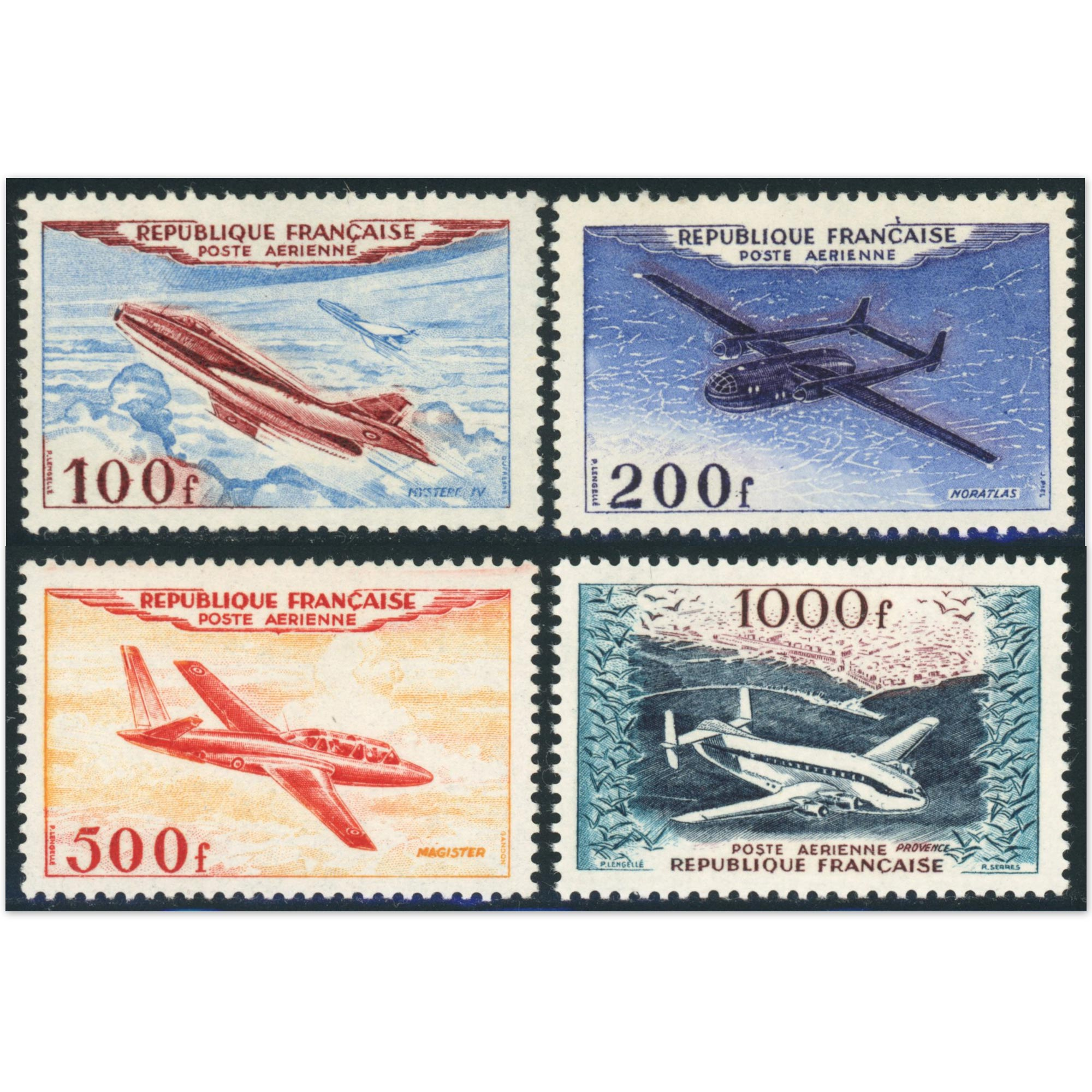FRANCE POSTE AERIENNE N°30 À 33 SÉRIE COMPLÈTE MAGISTER TIMBRES NEUFS COTE 400€