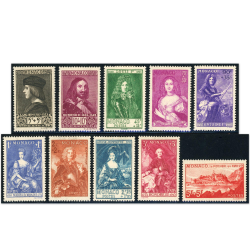 MONACO N°185/194 SÉRIE COMPLÈTE PRINCES/VUES TIMBRES NEUFS ANNÉE 1939 COTE 300€