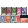 MONACO N°185/194 SÉRIE COMPLÈTE PRINCES/VUES TIMBRES NEUFS ANNÉE 1939 COTE 300€