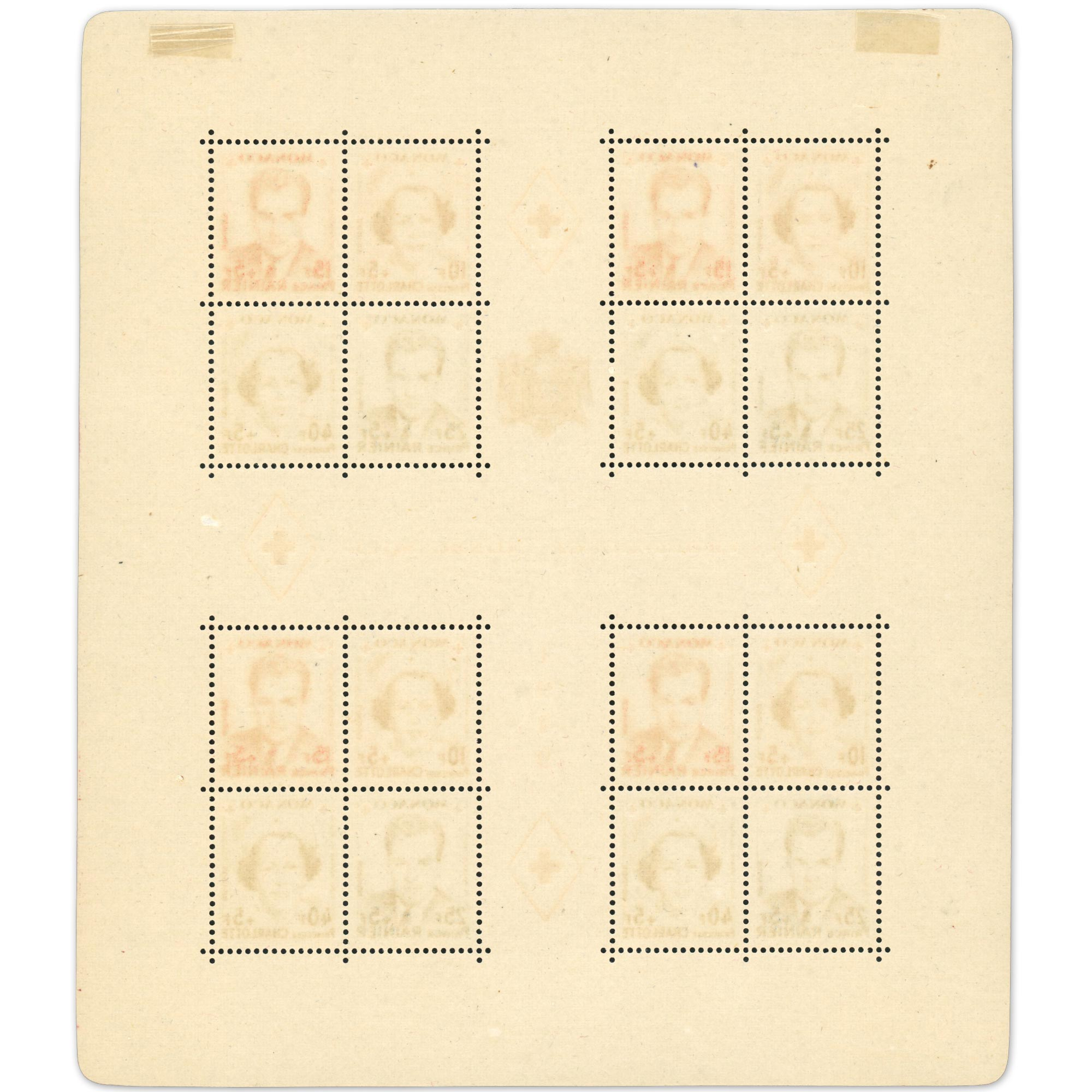 MONACO BLOC-FEUILLET N°3A CROIX-ROUGE TIMBRES NEUFS** ANNÉE 1949 COTE 315€