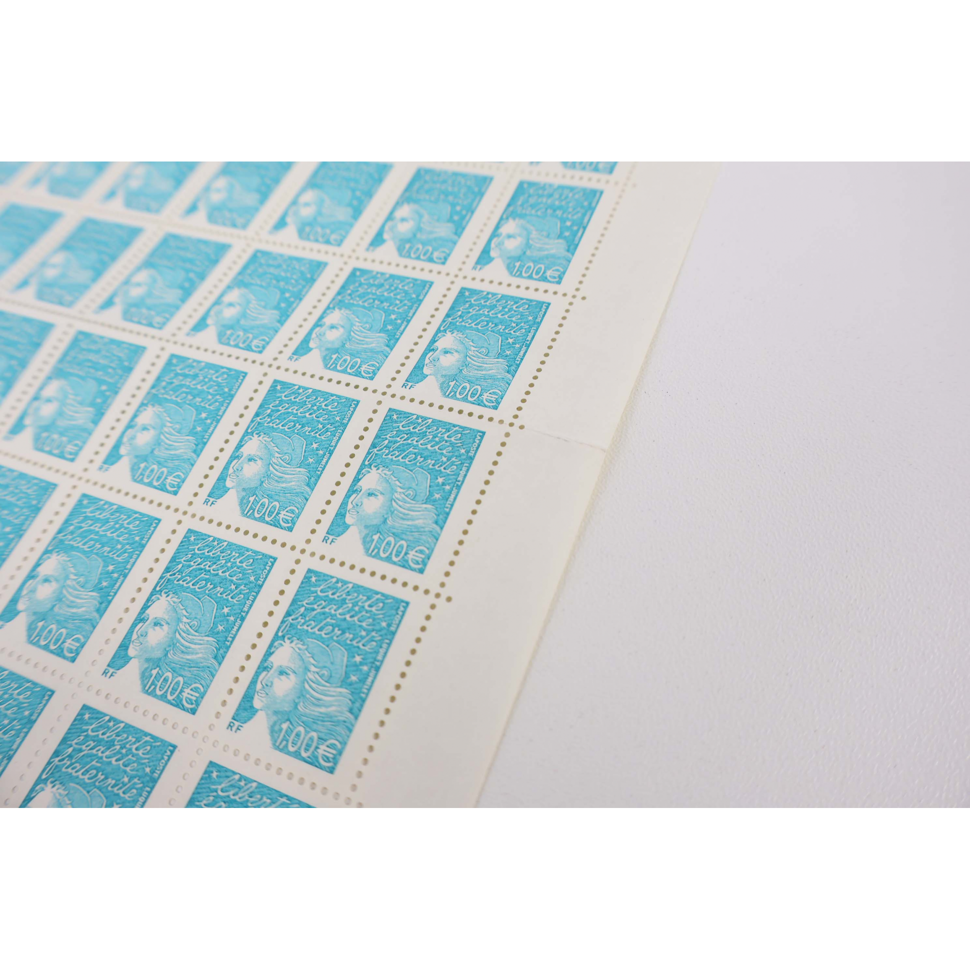 FRANCE LOT DE FEUILLES COMPLÈTES TYPE MARIANNE EN EUROS FACIALE 907€