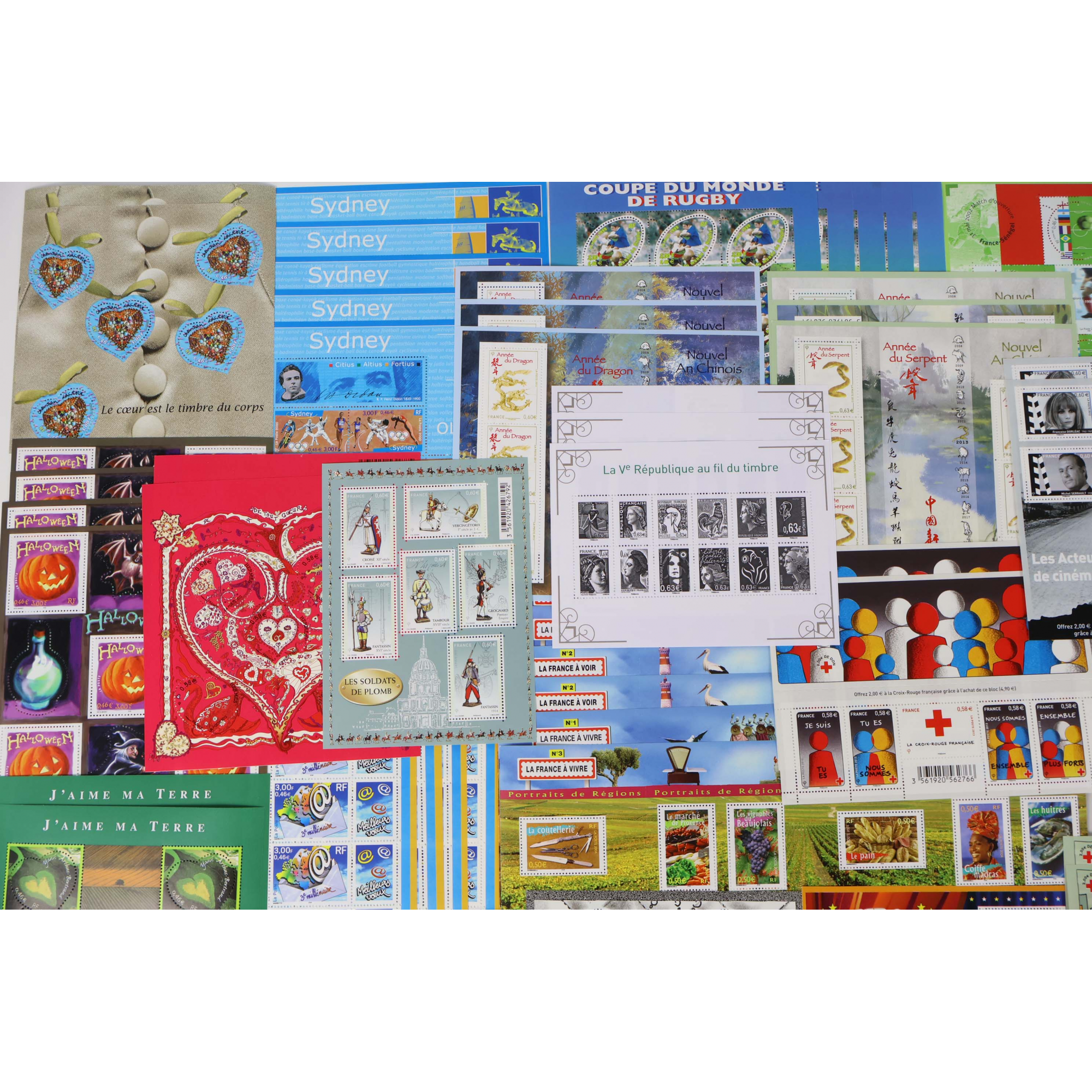 LOT IMPORTANT DE BLOCS-FEUILLETS DE FRANCE EN EUROS TIMBRES NEUFS FACIALE 400€