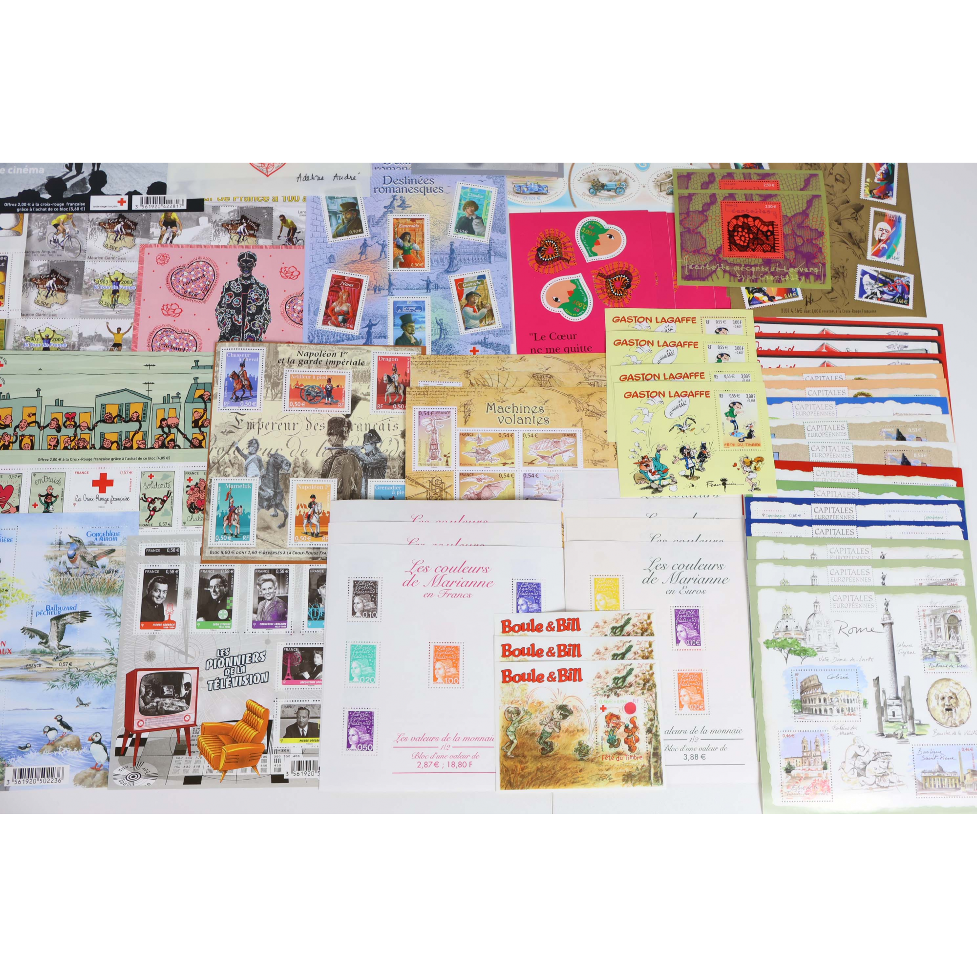 LOT IMPORTANT DE BLOCS-FEUILLETS DE FRANCE EN EUROS TIMBRES NEUFS FACIALE 400€