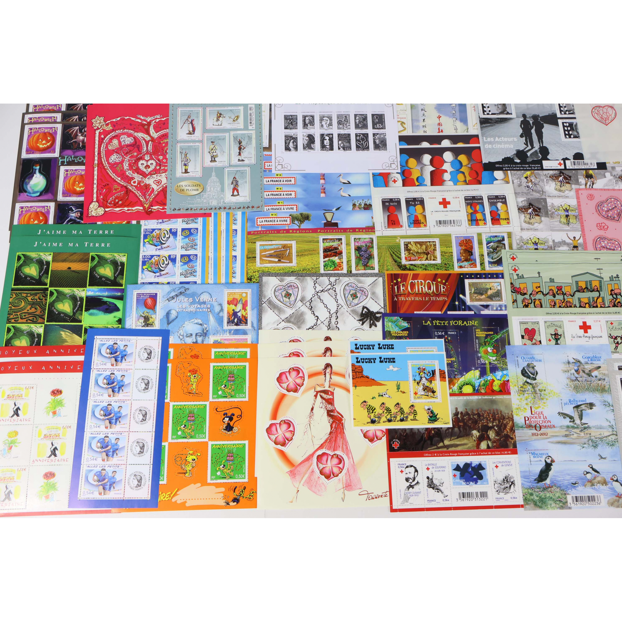 LOT IMPORTANT DE BLOCS-FEUILLETS DE FRANCE EN EUROS TIMBRES NEUFS FACIALE 400€