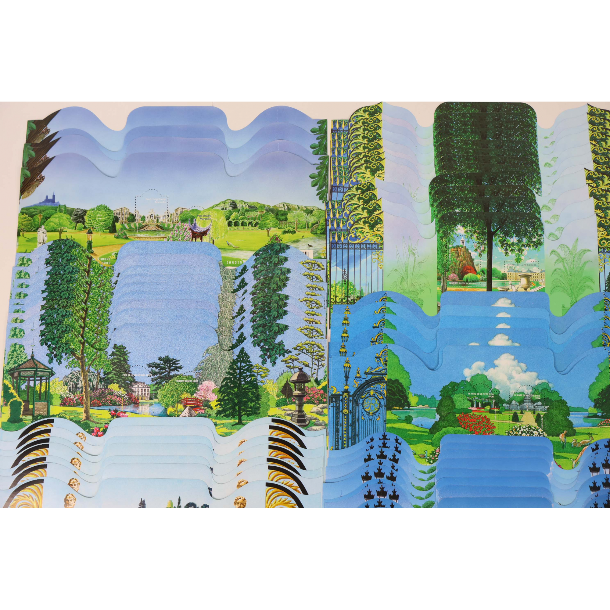 LOT DE BLOCS-FEUILLETS DE FRANCE "JARDINS DE FRANCE" TIMBRES NEUFS FACIALE 340€