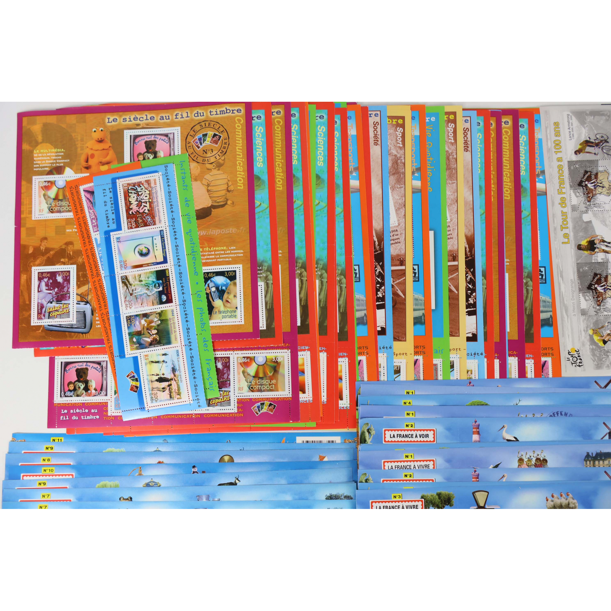 LOT IMPORTANT DE BLOCS-FEUILLETS DE FRANCE EN EUROS TIMBRES NEUFS FACIALE 855€