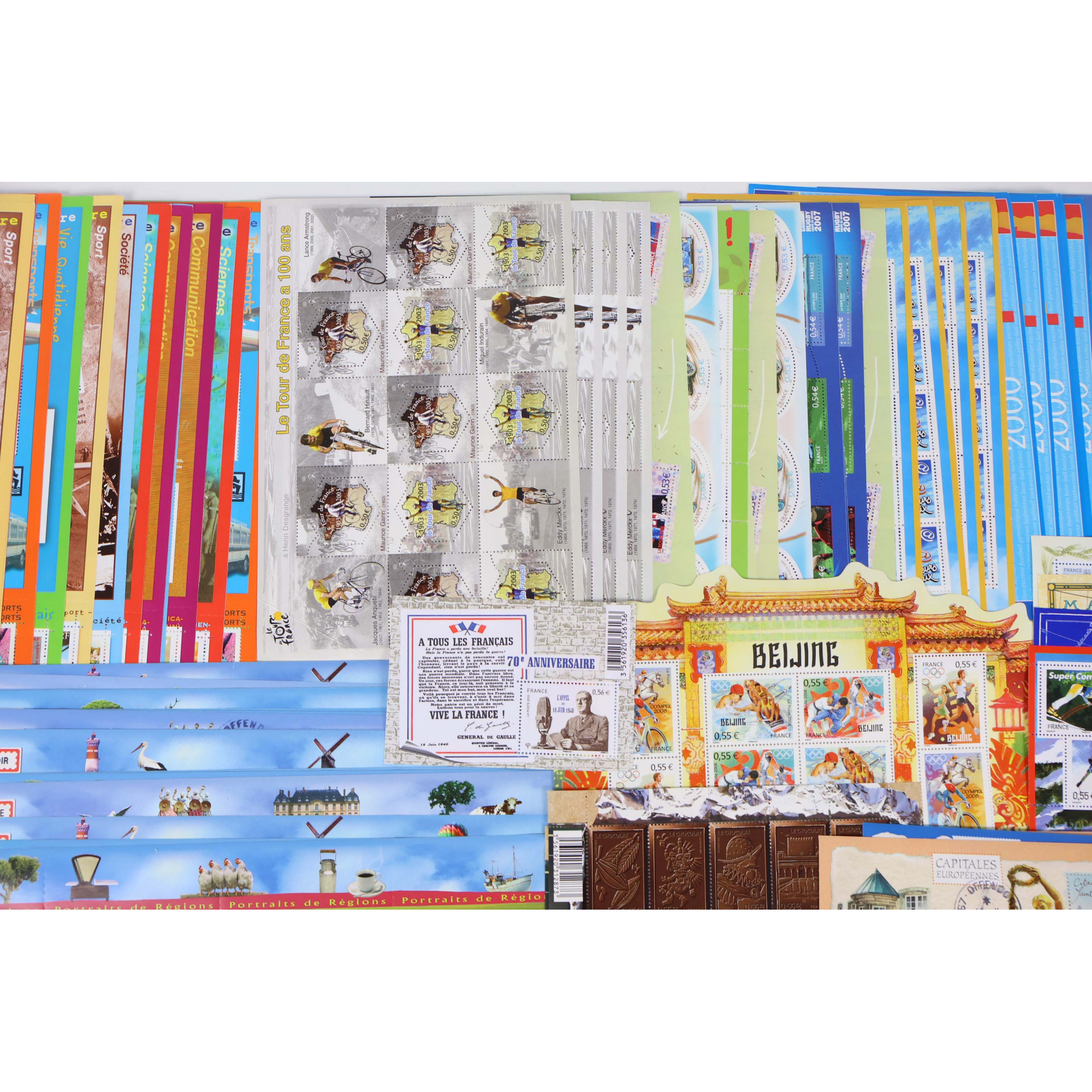 LOT IMPORTANT DE BLOCS-FEUILLETS DE FRANCE EN EUROS TIMBRES NEUFS FACIALE 855€