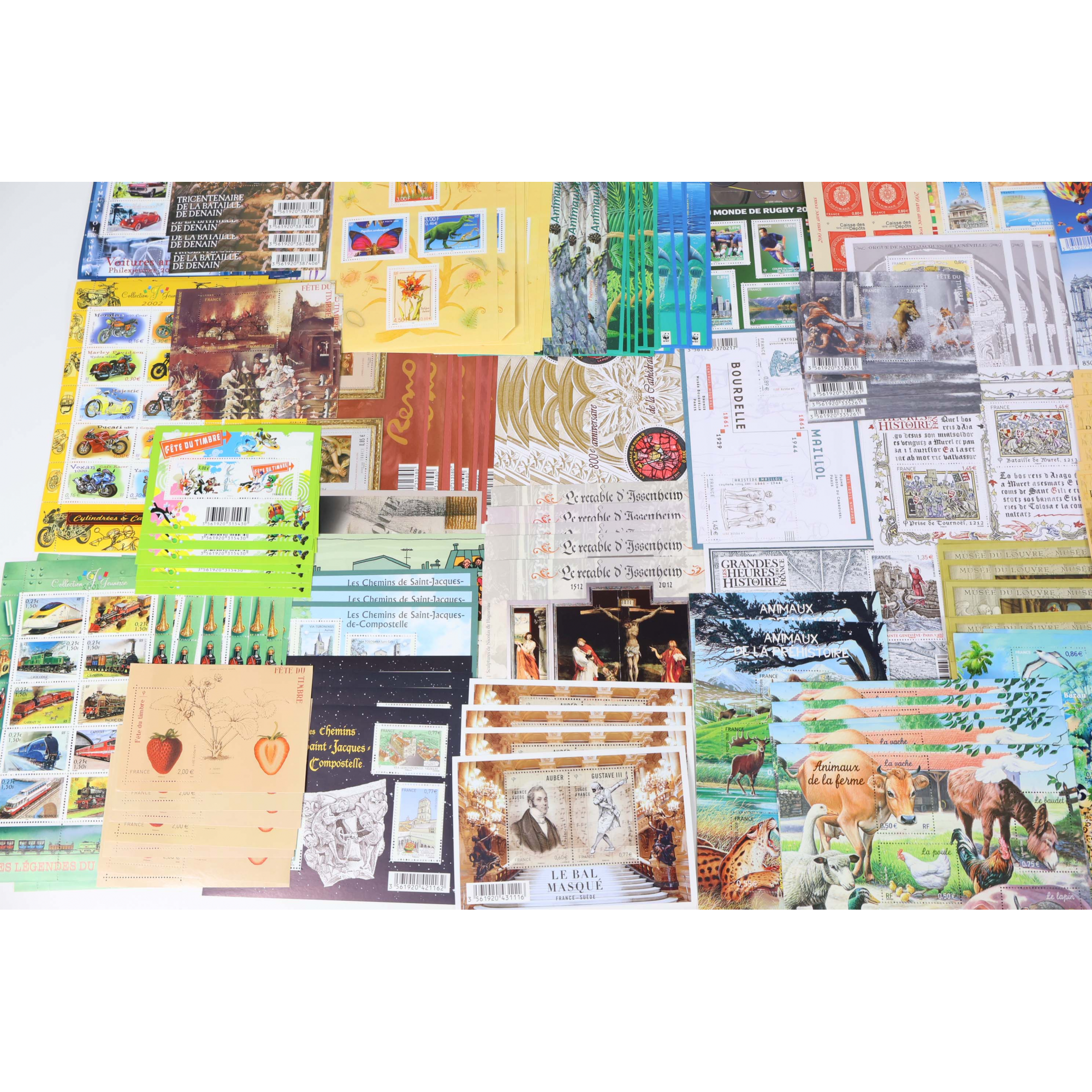 LOT IMPORTANT DE BLOCS-FEUILLETS DE FRANCE EN EUROS TIMBRES NEUFS FACIALE 760€