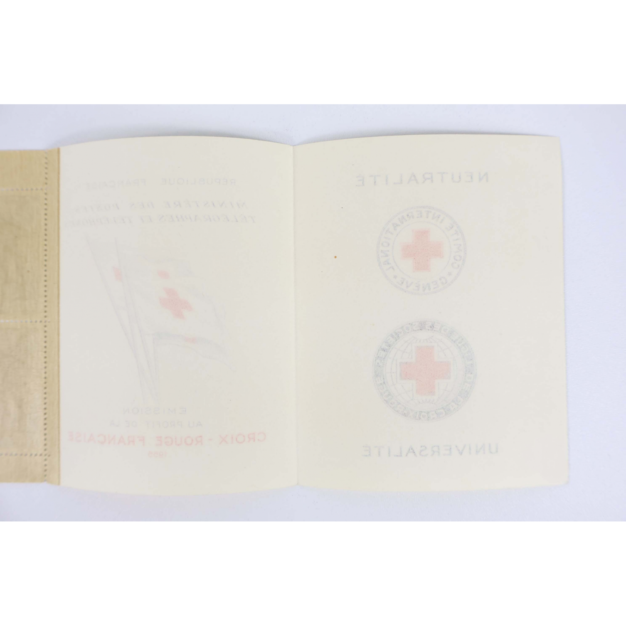 FRANCE CARNET CROIX-ROUGE COMPLET 1955 N°2004 BELLE QUALITÉ COTE 450€