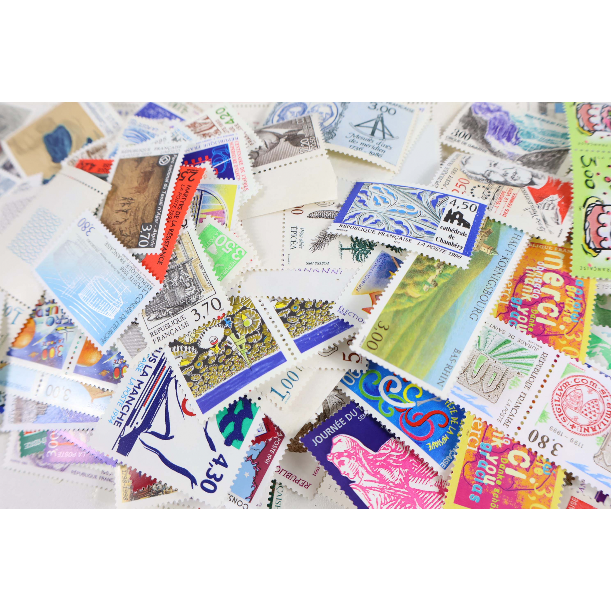 FRANCE LOT DE TIMBRES/CARNETS/BLOCS EN FRANCS DE ANNÉES 80/90 FACIALE 3635FFr