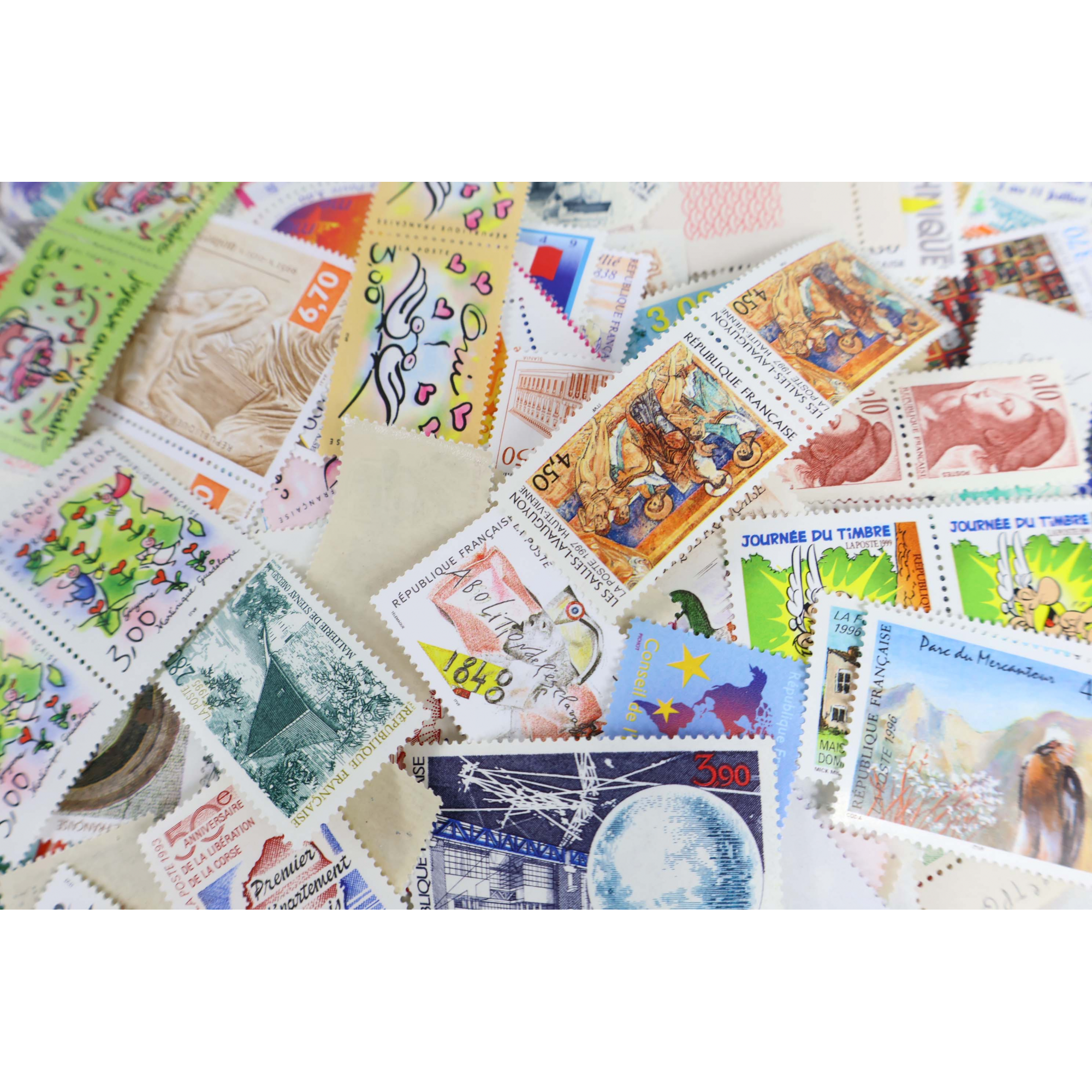 FRANCE LOT DE TIMBRES/CARNETS/BLOCS EN FRANCS DE ANNÉES 80/90 FACIALE 3635FFr