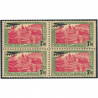 MONACO BLOC DE 4 TIMBRES POSTE AÉRIENNE N°1 TP DE 1924-29 SURCHARGÉS COTE 400€