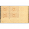MONACO BLOC DE 4 TIMBRES TAXE N°38A 50f LILAS ET ROUGE PB HUMIDITÉ COTE 244€