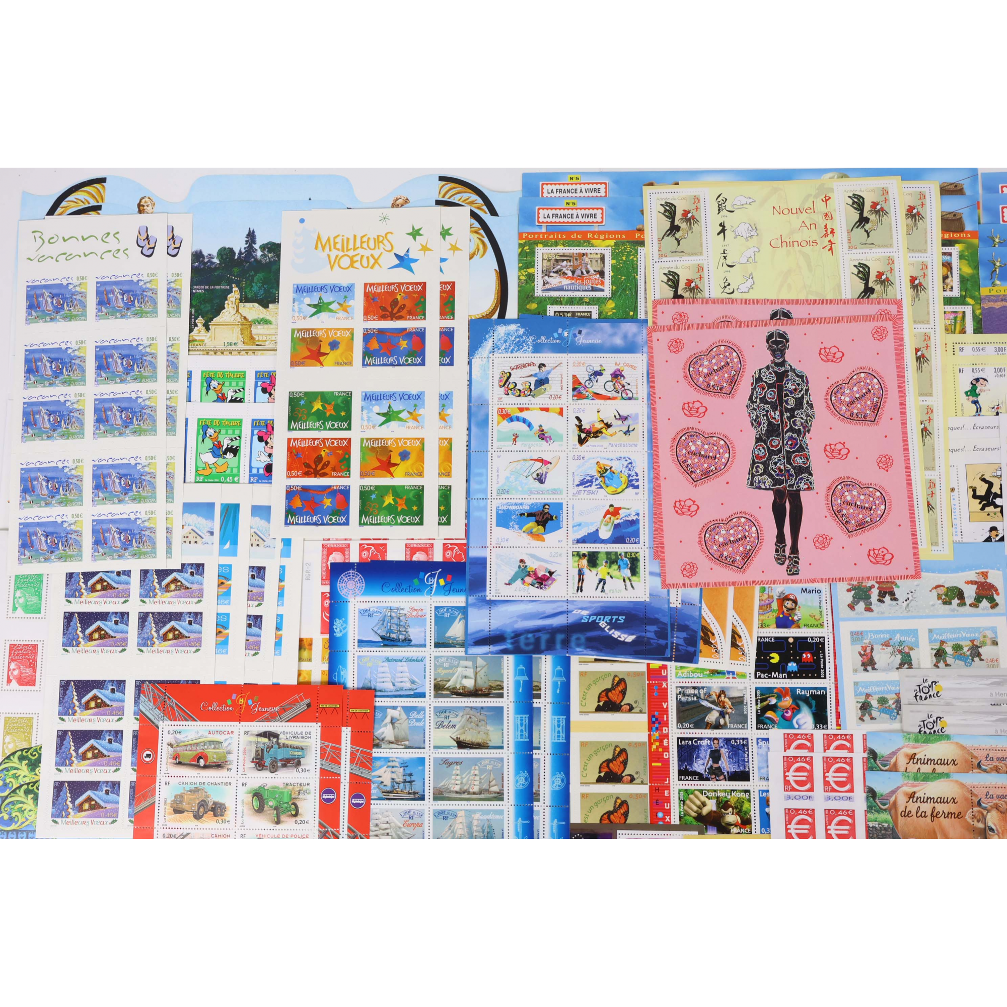 FRANCE LOT IMPORTANT DE TIMBRES/CARNETS/BLOCS 1999 À 2005 EN EUROS FACIALE 1017€