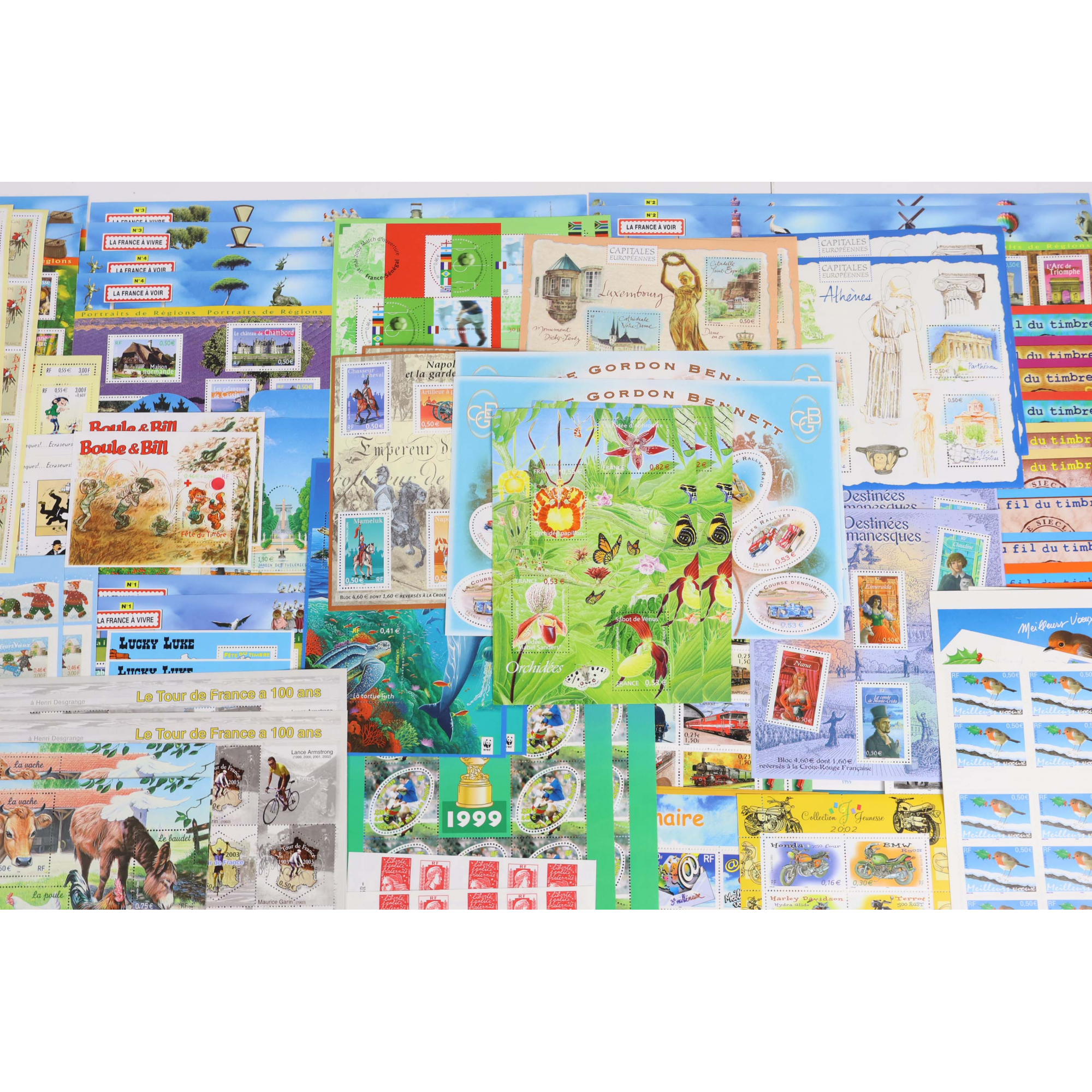 FRANCE LOT IMPORTANT DE TIMBRES/CARNETS/BLOCS 1999 À 2005 EN EUROS FACIALE 1017€