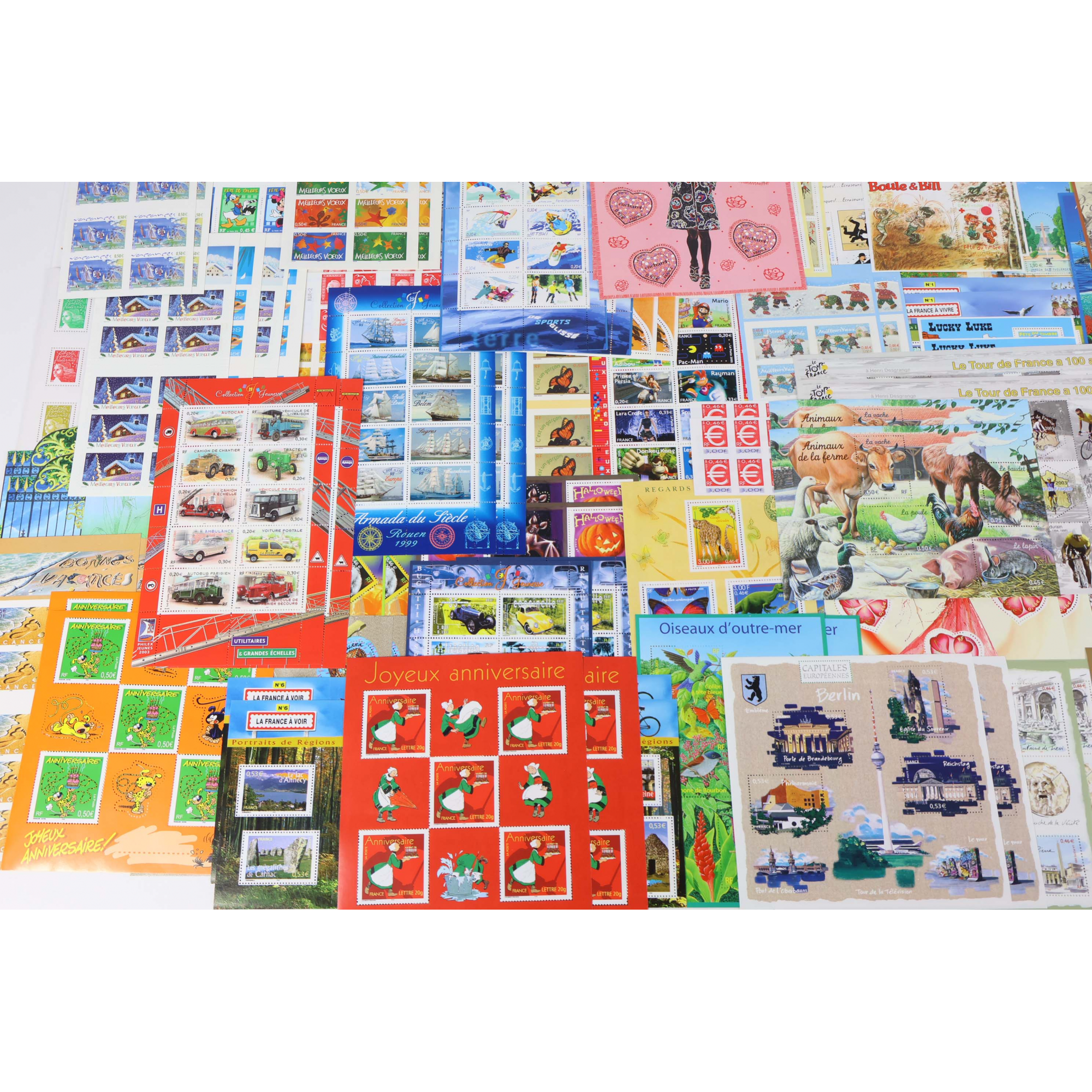 FRANCE LOT IMPORTANT DE TIMBRES/CARNETS/BLOCS 1999 À 2005 EN EUROS FACIALE 1017€
