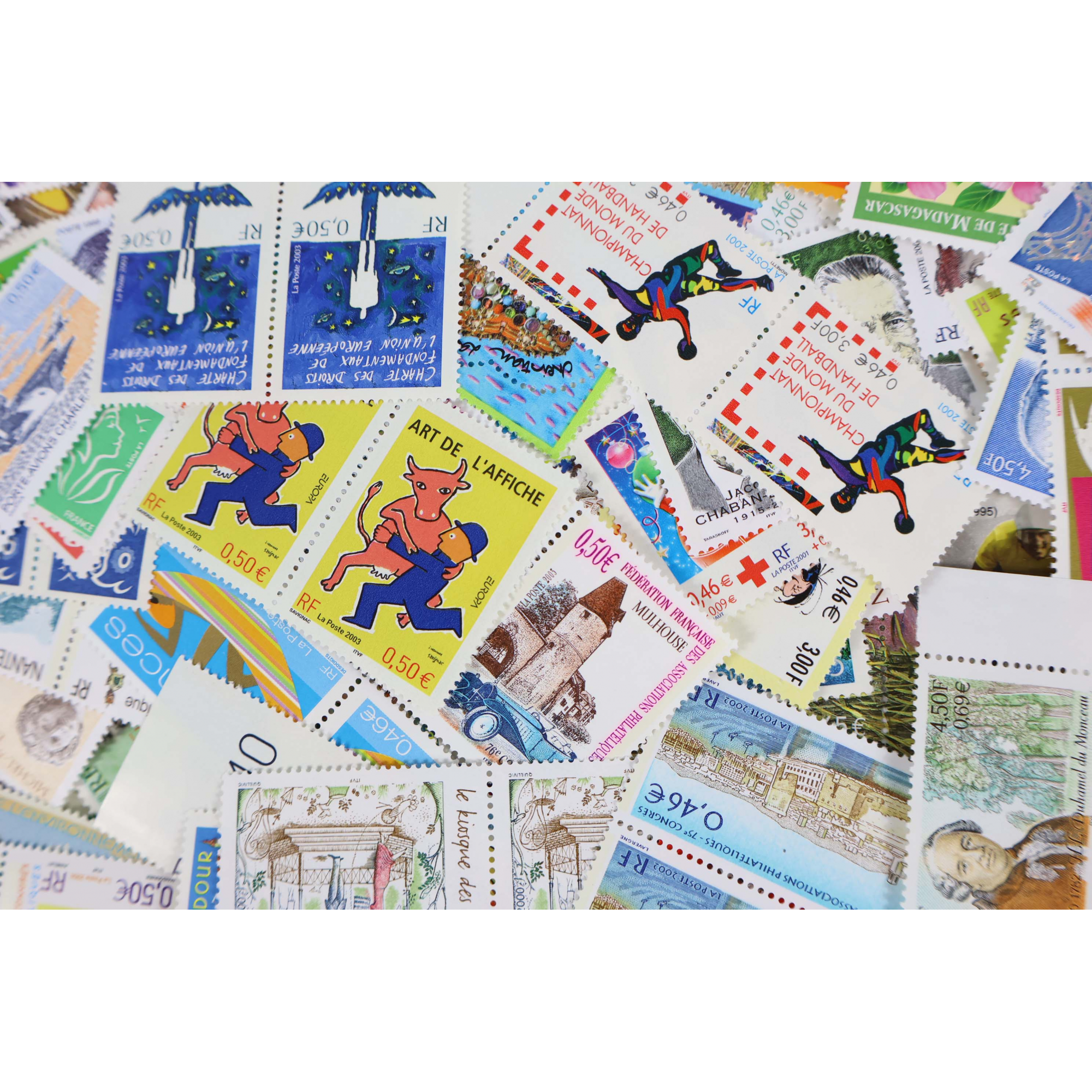 FRANCE LOT IMPORTANT DE TIMBRES/CARNETS/BLOCS 1999 À 2005 EN EUROS FACIALE 1017€