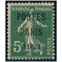 FRANCE PRÉOBLITÉRÉ N°26 TIMBRE NEUF SIGNÉ CALVES "PARIS POSTE 1921", COTE 900€