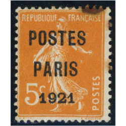 FRANCE PRÉOBLITÉRÉ N°27 TIMBRE NEUF SIGNÉ CALVES "PARIS POSTE 1921" COTE 500€