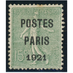 FRANCE PRÉOBLITÉRÉ N°28 TIMBRE NEUF SIGNÉ CALVES "PARIS POSTE 1921", COTE 200€
