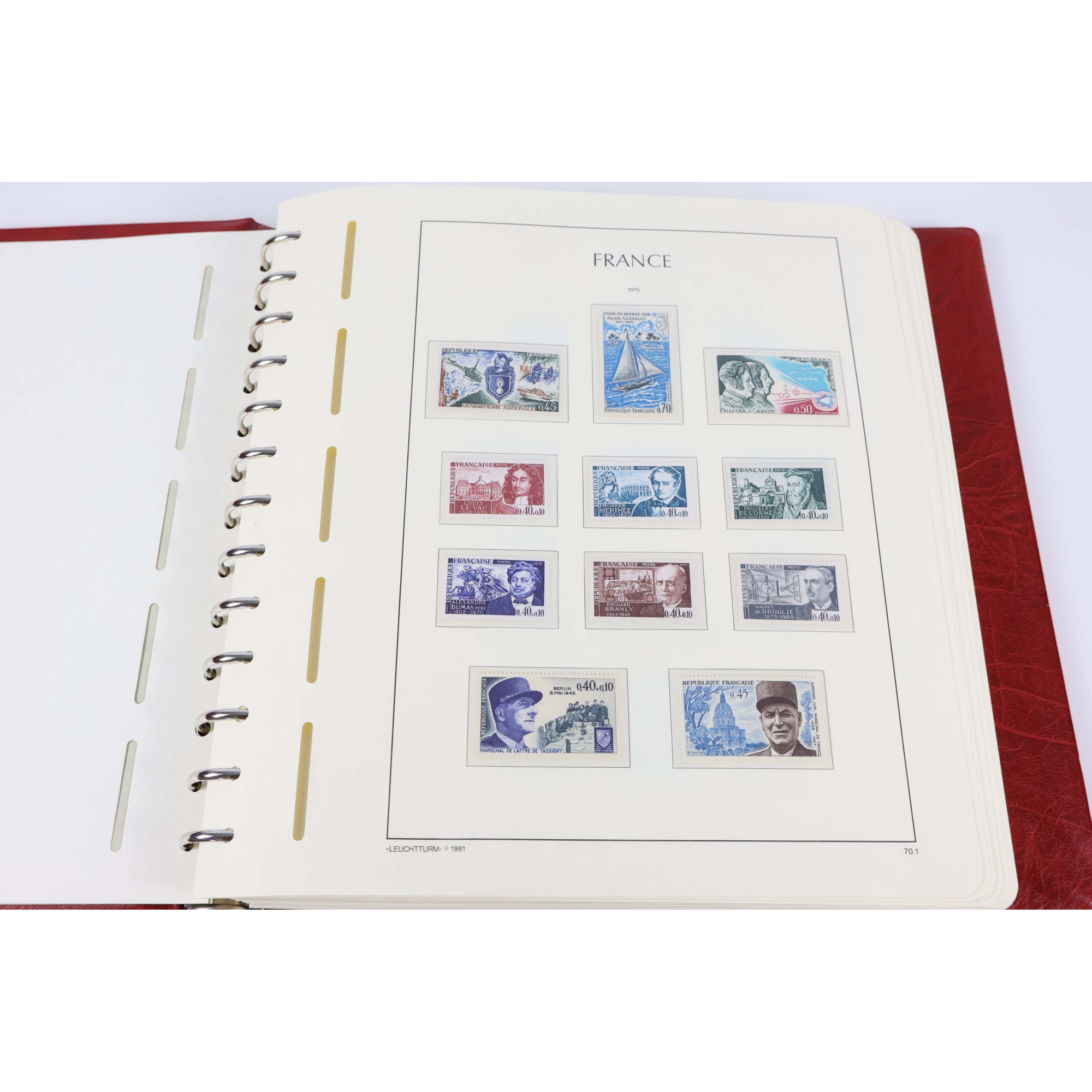 COLLECTION DE FRANCE DE 1970 À 1989 TIMBRES NEUFS** CLASSEUR LEUCHTTURM