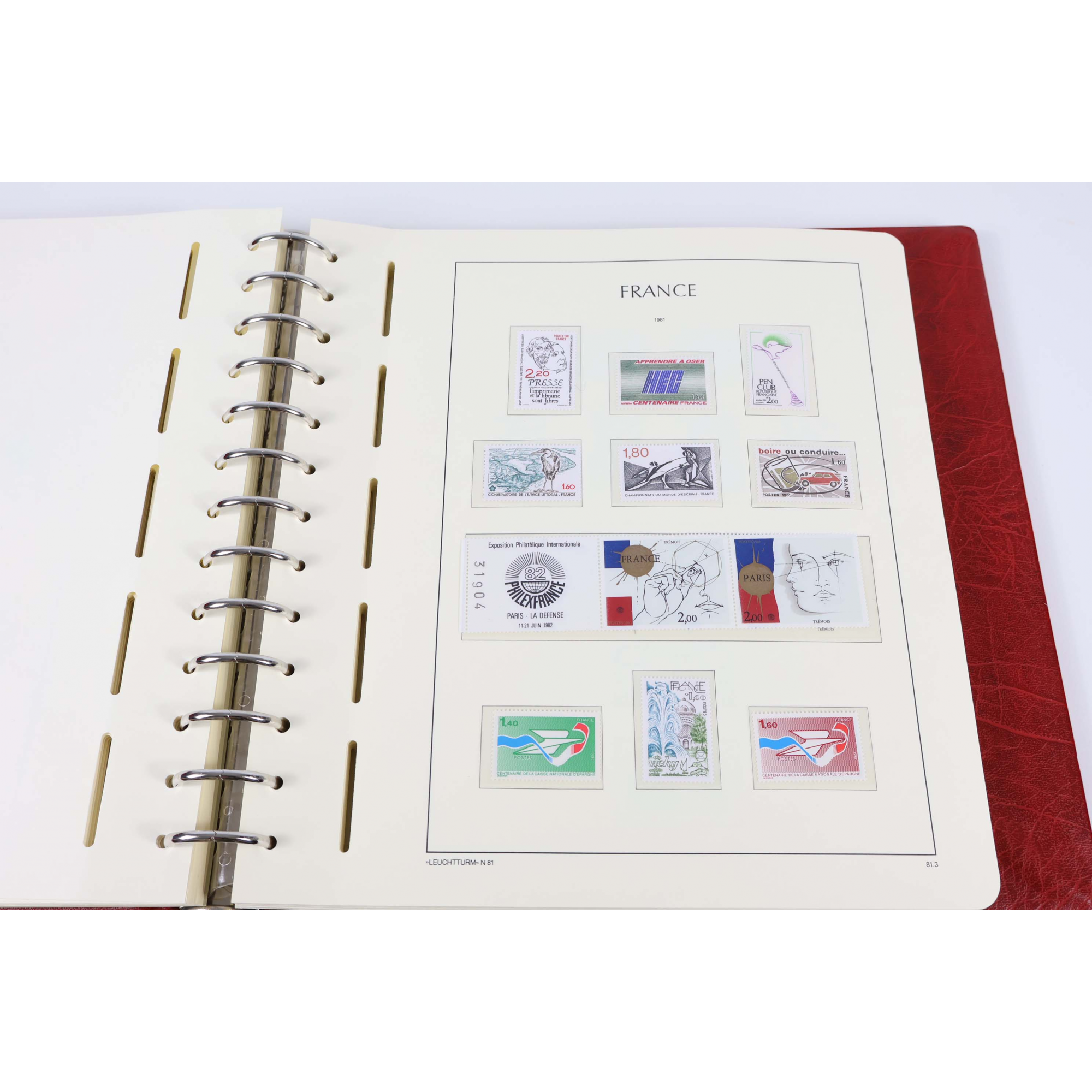 COLLECTION DE FRANCE DE 1970 À 1989 TIMBRES NEUFS** CLASSEUR LEUCHTTURM