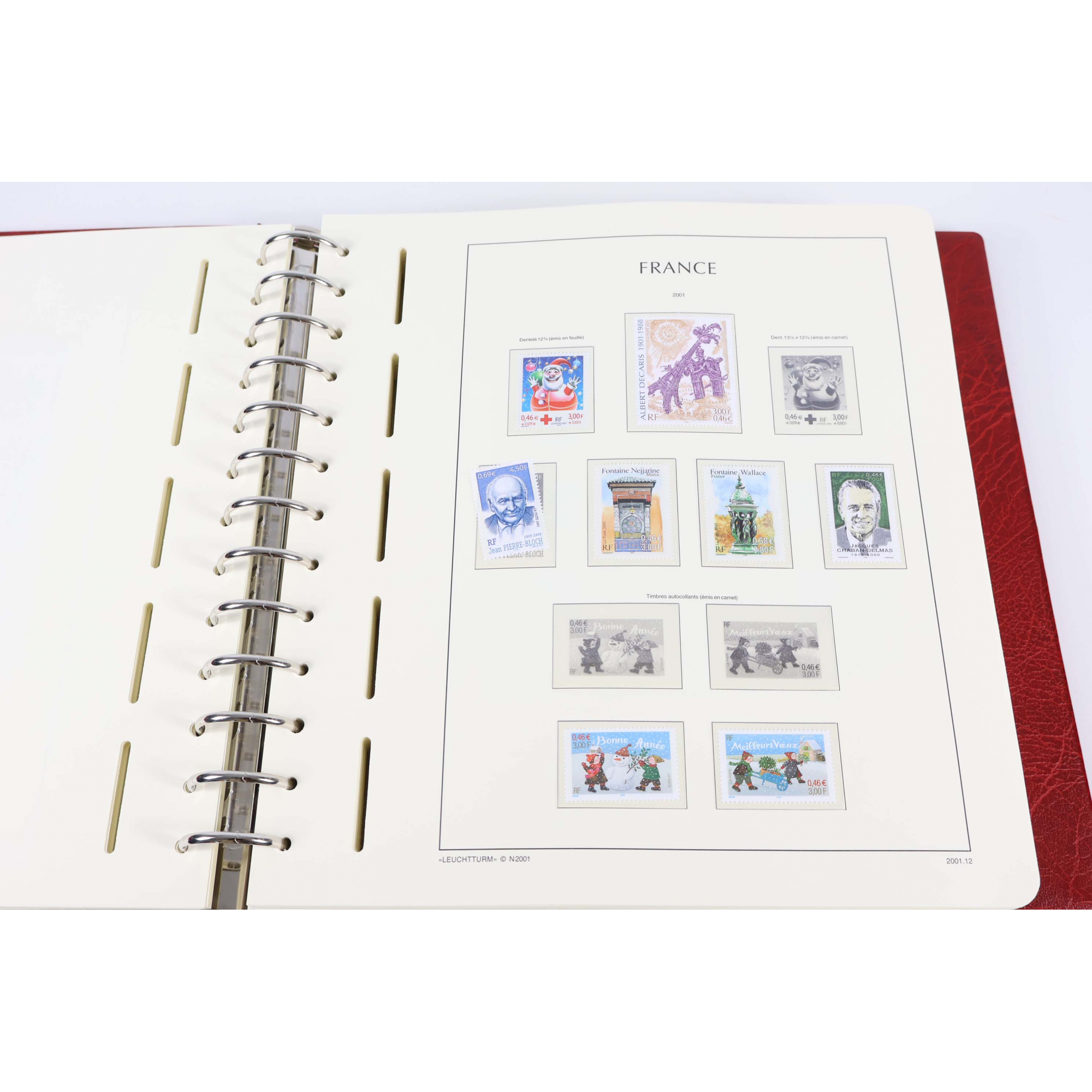 COLLECTION DE FRANCE DE 2001 À 2004 TIMBRES NEUFS** CLASSEUR LEUCHTTURM