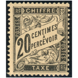 FRANCE TIMBRE-TAXE N°17 TIMBRE NEUF* SIGNÉ CALVES, BELLE QUALITÉ, COTE 500€