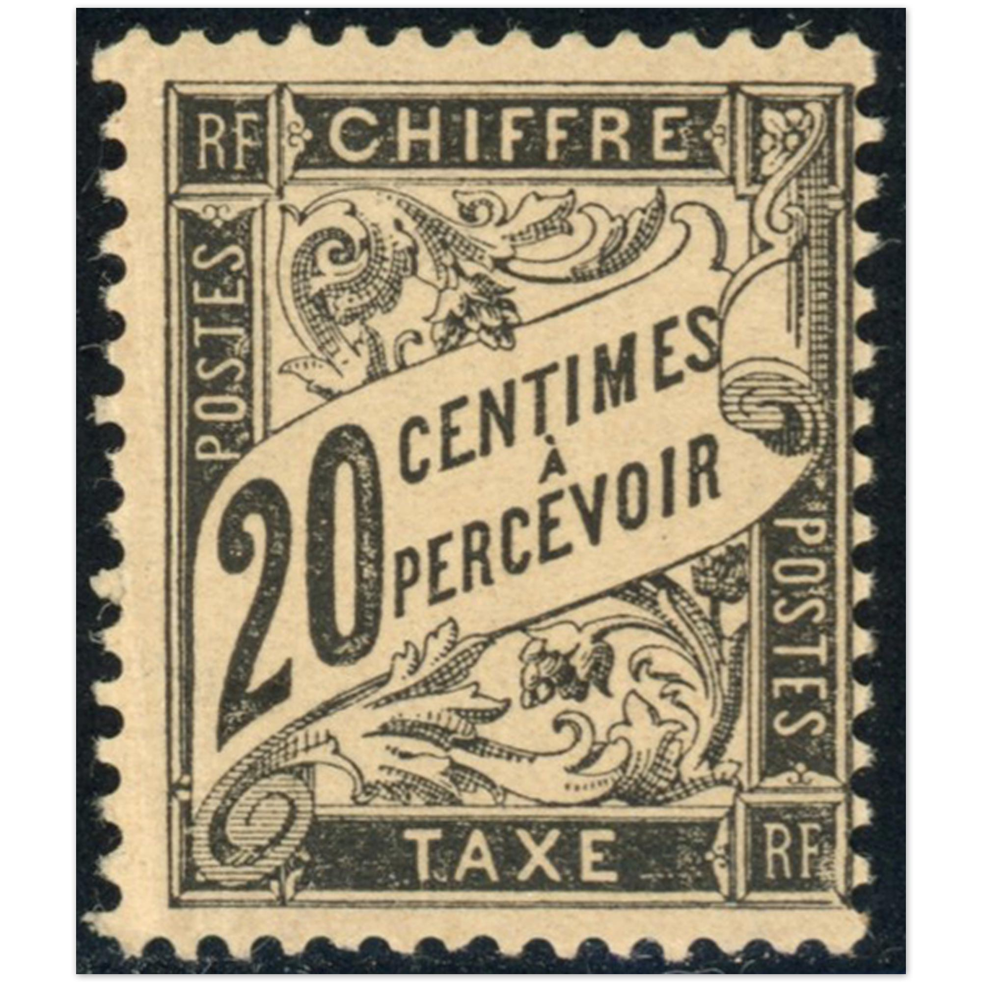 FRANCE TIMBRE-TAXE N°17 TIMBRE NEUF* SIGNÉ CALVES, BELLE QUALITÉ, COTE 500€