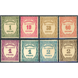 FRANCE TIMBRE-TAXE N°55 À 62 TIMBRES NEUFS**/*, ANNÉE 1927-31, COTE 355€