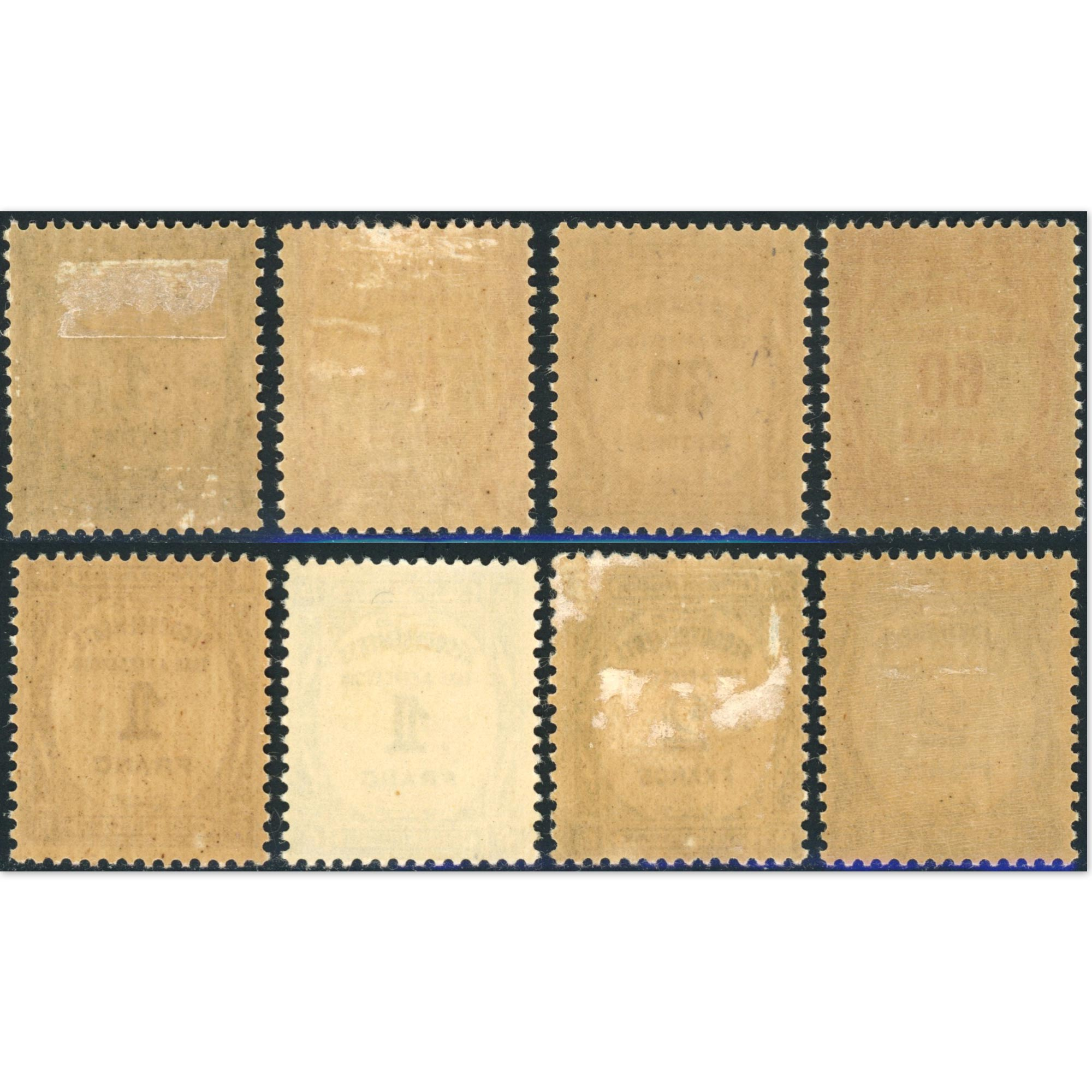 FRANCE TIMBRE-TAXE N°55 À 62 TIMBRES NEUFS**/*, ANNÉE 1927-31, COTE 355€
