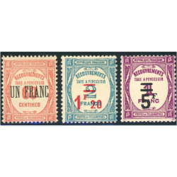 FRANCE TIMBRE-TAXE N°63 À 65 TIMBRES NEUFS**/* DE 1927 SURCHARGÉS, COTE 425€
