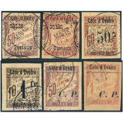 COTE D'IVOIRE LOT DE COLIS POSTAUX OBLITÉRÉS COTE 393€ ANCIENNES COLONIES FR