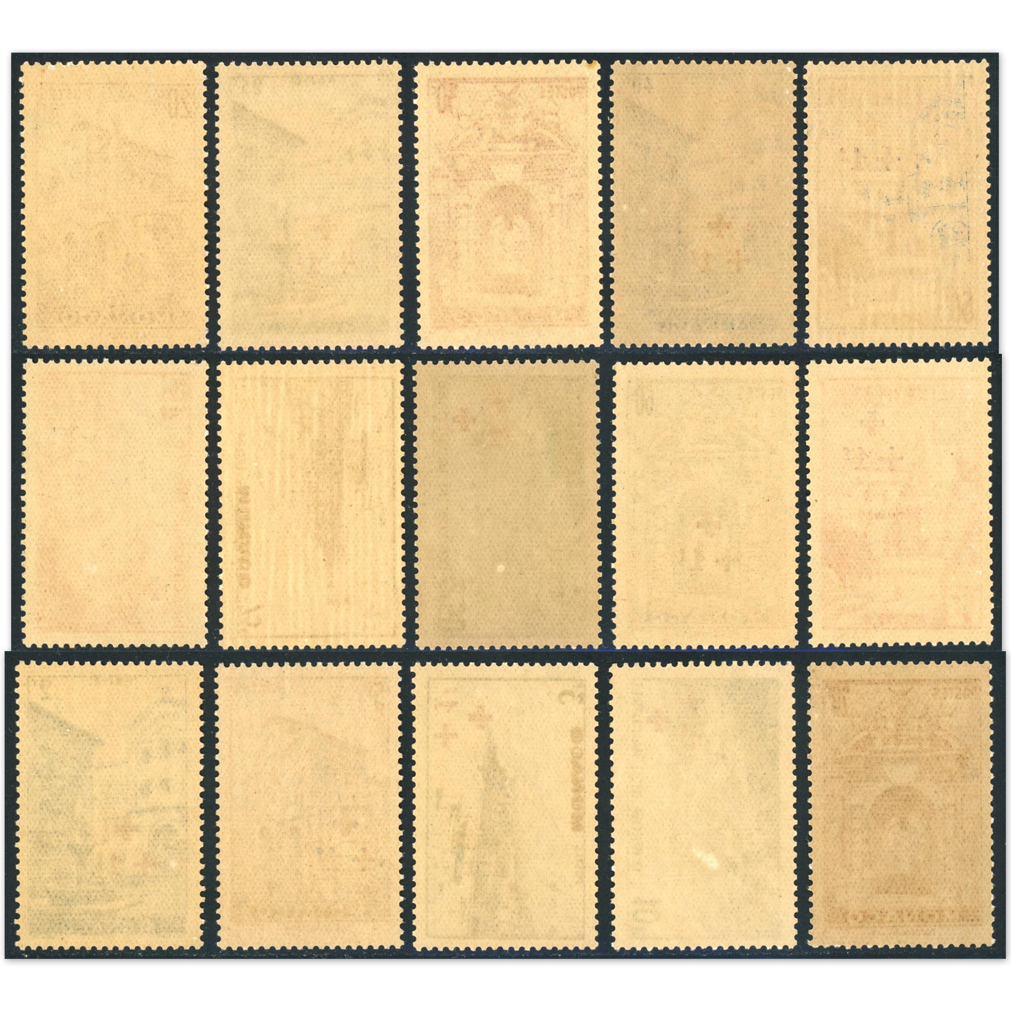 MONACO N°200 À 214 TIMBRES NEUFS** CROIX-ROUGE SURCHARGÉS ANNÉE 1940 COTE 420€