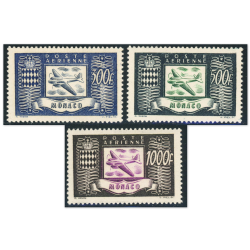 MONACO POSTE AÉRIENNE N°42 À 44 TIMBRES NEUFS**/* ANNÉE 1949 COTE 211€