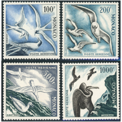 MONACO POSTE AÉRIENNE N°55 À 58 OISEAUX DE MER TIMBRES NEUFS** COTE 575€