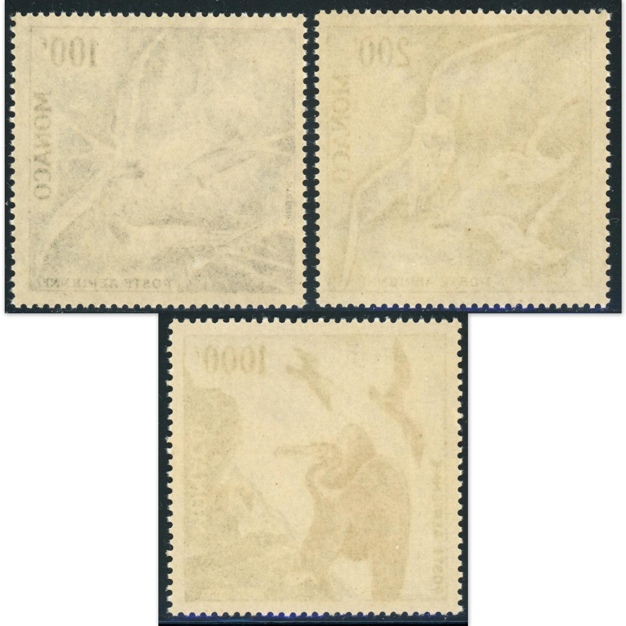 MONACO POSTE AÉRIENNE N°66 À 68 OISEAUX DE MER TIMBRES NEUFS** COTE 655€