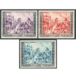 LAOS 3 TIMBRES JUBILÉ DE SM SISAVANG N°28/29/PA 13 TIMBRES NEUFS ANNÉE 1954